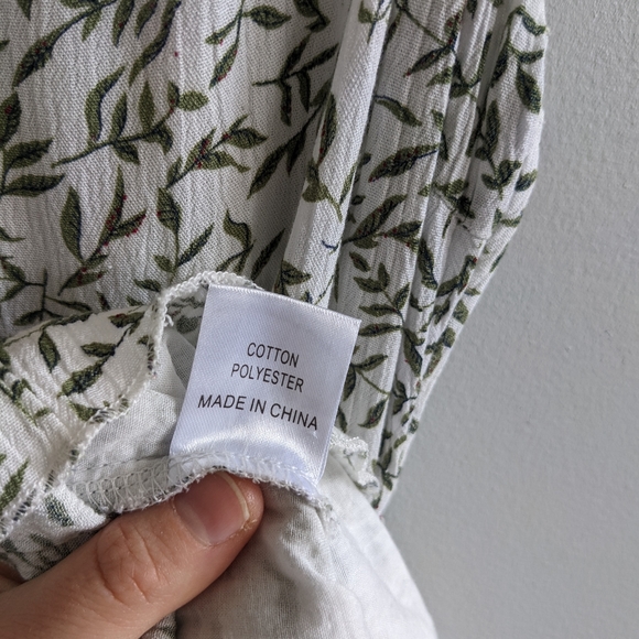 POLLY Crinkle Gauze Botanical Print Faux Wrap Style Sundress 8 - Picture 9 of 9